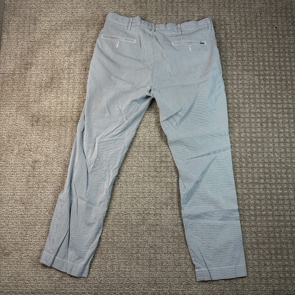 Polo Ralph Lauren Men Blue White Seersucker Striped Chino Pants 34x30 (Fits 28) - Picture 8 of 8